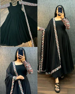Trendy Black Beauty Kurti With Dupatta - S, 1st Maroon