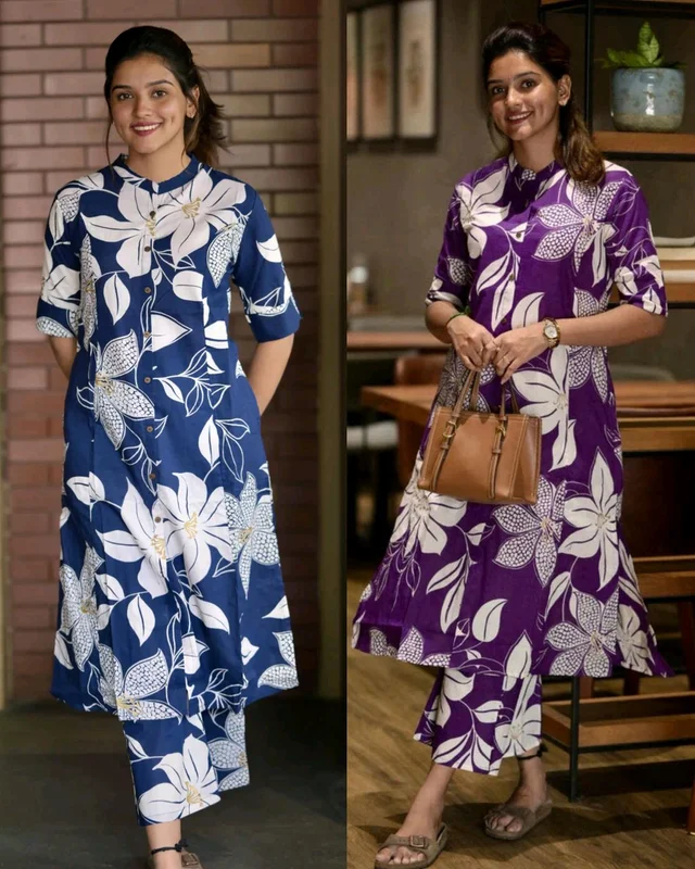 Trendy daily college & office wear Co-ord Set outfit relaxed & comfort fit - Purple, 2XL
