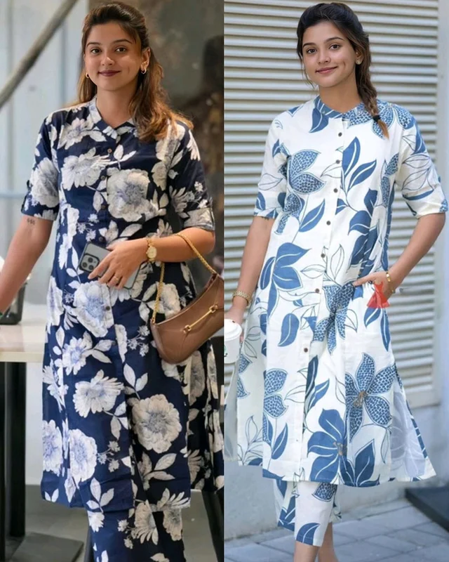 Trendy daily college & office wear Co-ord Set outfit relaxed & comfort fit - Blue, S