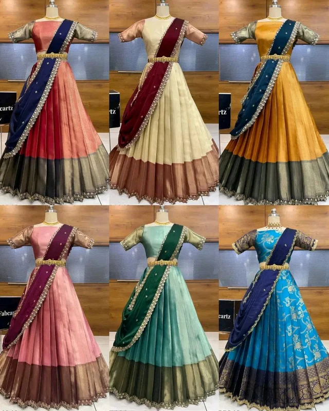 South Indian Style Half Saree
- Havelock Blue, Free Size