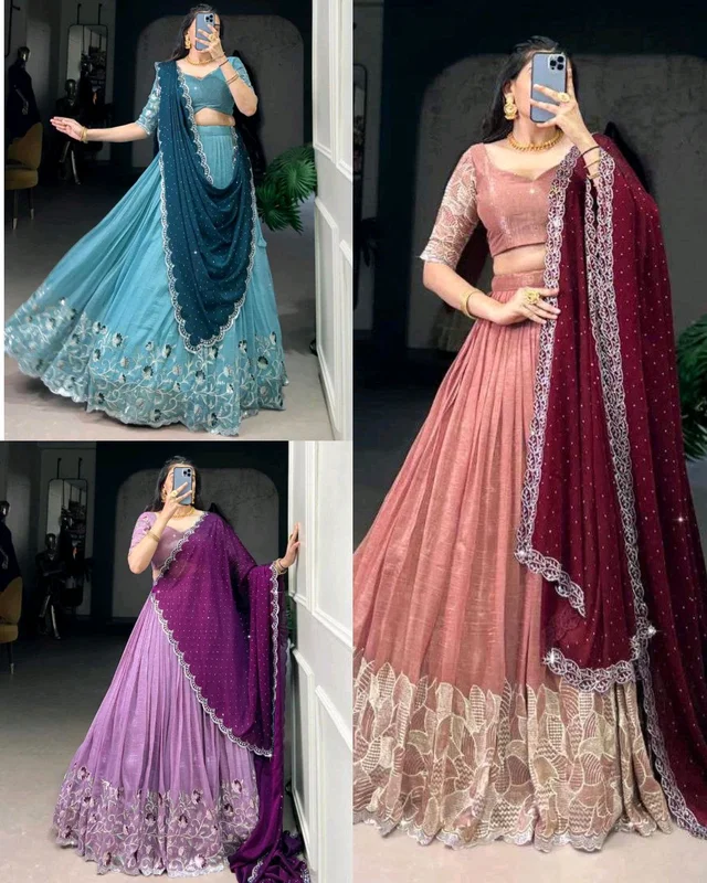 Party wear Bridal lehenga for women
- Half Baked, Semi Stitched