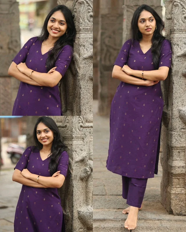 Elegant Cotton Kurta With Pant Co-ord Set - S