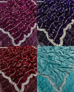 High Trending Presenting you the luxurious and glamorous hand work saree - Cherry Pie, Free Size