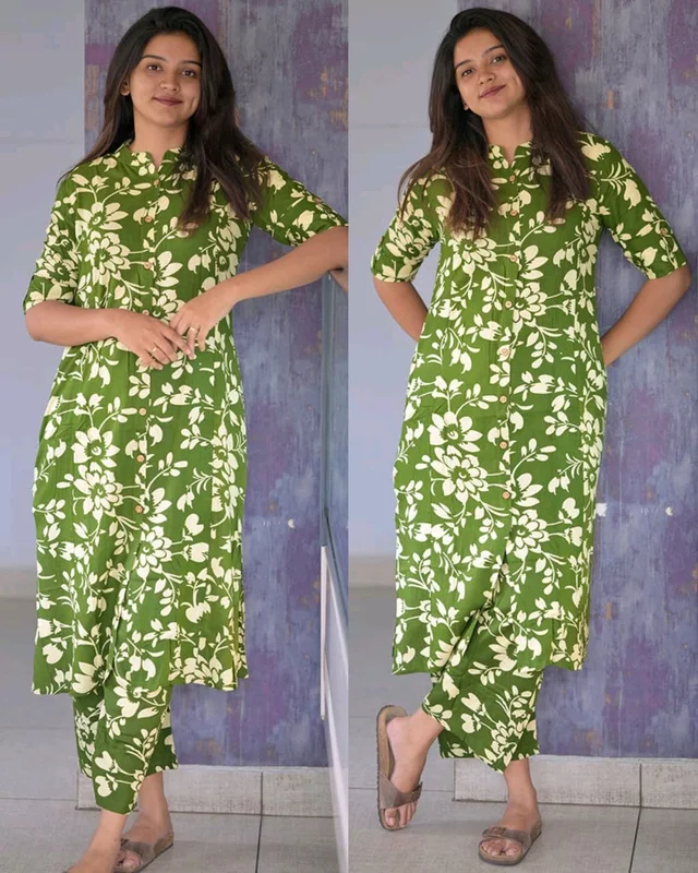 Trendy daily college & office wear Co-ord Set outfit relaxed & comfort fit
- Dark Green, XL