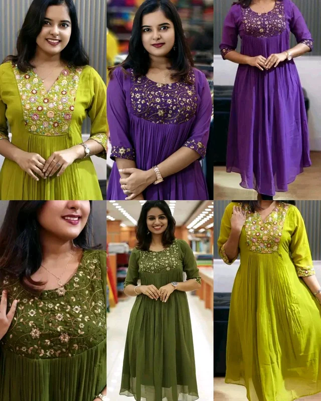 Trendy Special Launching Beautiful Handwork Kurti - Verdun Green, XL