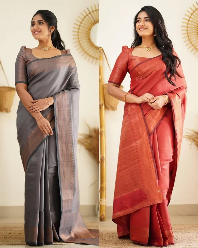 Beautiful Kanjeevaram Silk Jacquard Saree With Rich Pallu - Green, Free Size