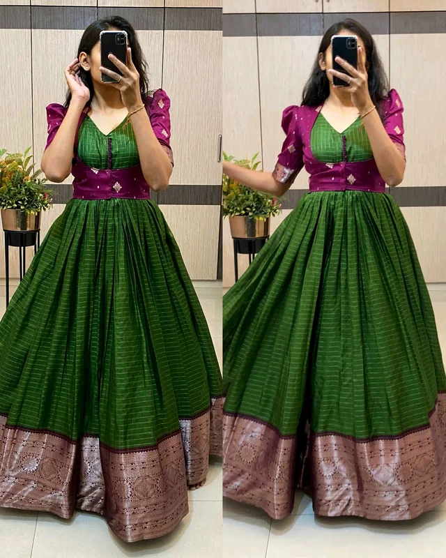 Trendy Super hit long gown with koti - M