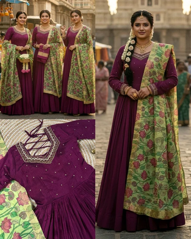 Pretty Attractive Gown with Dupatta
- M