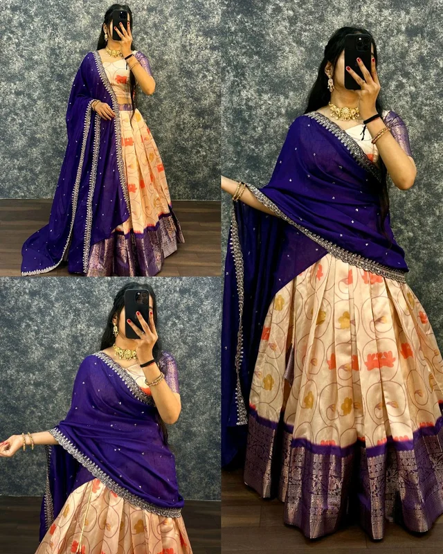 READY TO WEAR TRENDY LEHENGA
- Free Size, Pigment Indigo