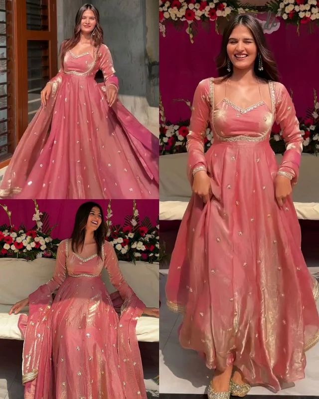 Trendy New Launching Designer Party Wear Look Collection - Pink, M