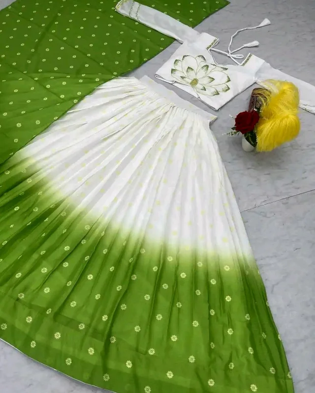 Trendy Launching Beautiful Lehenga - L, Olive Drab