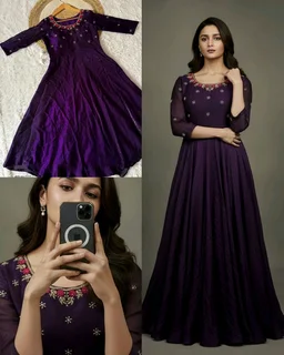 Launching South super hit Handwork Gown - Gold, XXS