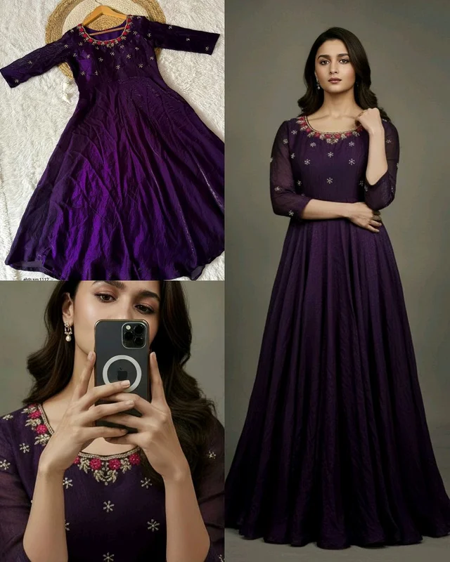 Launching South super hit Handwork Gown - Cherry Pie, XXS