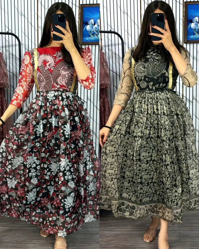 Blooming with beauty in this elegant floral print dress - Maroon, M