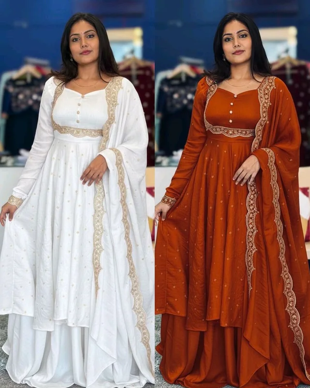 Unveiling Our Stunning Cape Top in Radiant Colours, Paired With a Skirt And Dupptta A Standout Ensemble For Wedding Function, Offering Elegance For Any Function Or Party! ✨ - White, M