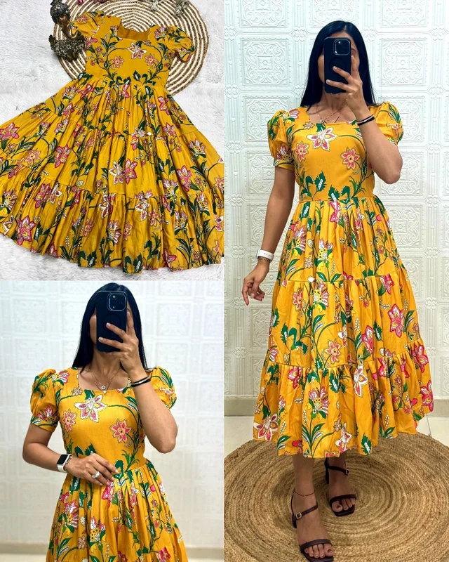 Trendy Bueatiful Maxi - Yellow, L