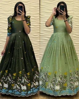 PONGAL SPECIAL GOWN COLLECTION - Yellow, XS