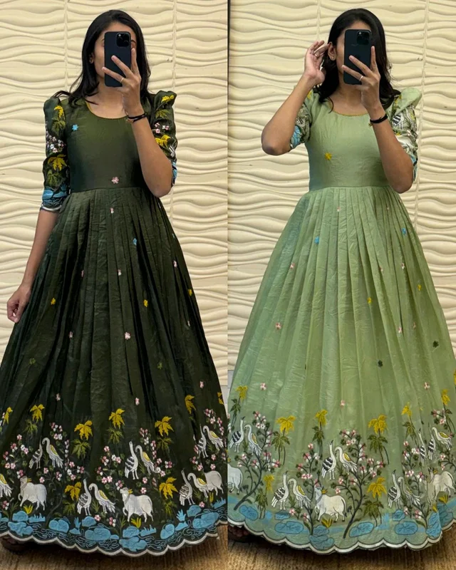 PONGAL SPECIAL GOWN COLLECTION - Lite Green, S