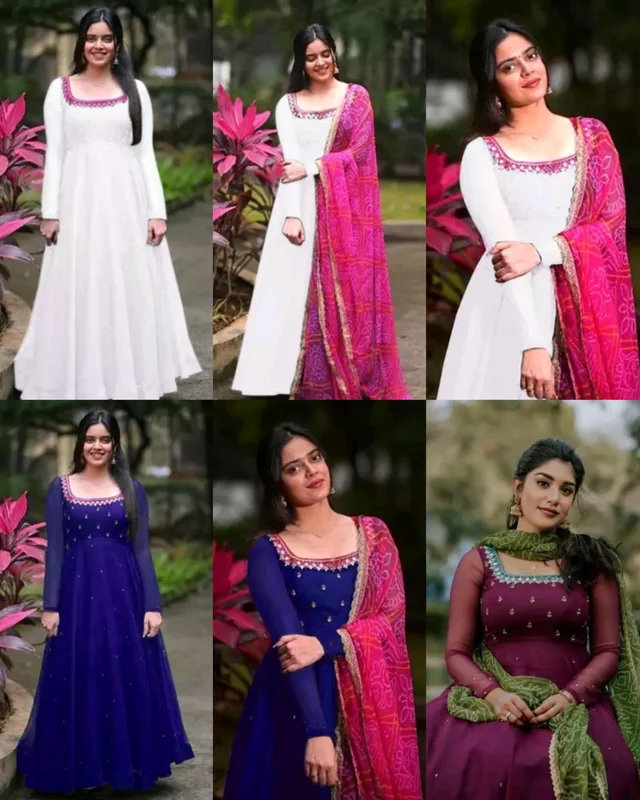 Uniquely Embriodry designed with full sleeves And Full Cut Dupatta . It is giving perfect stylish look for this season - White, 3XL