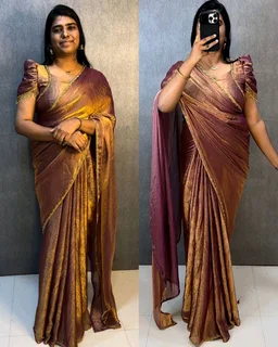 30 Secounds Ready made Gown Saree
- M, Yukon Gold