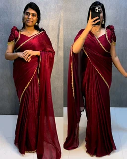30 Secounds Ready made Gown Saree
- 4XL, Yukon Gold