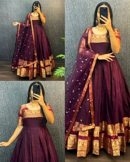 Upcoimng New Tradational Festivel Launch Gown With Dupatta
- S, Green