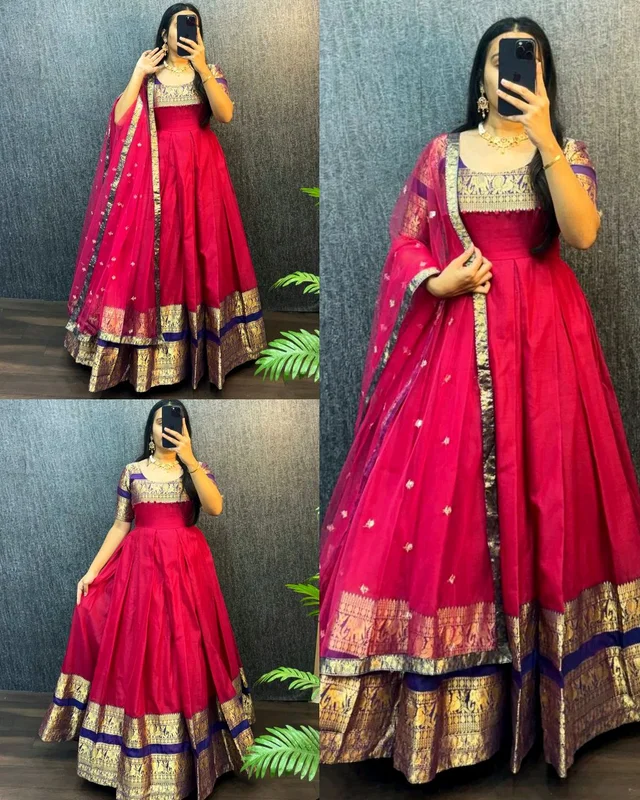 Upcoimng New Tradational Festivel Launch Gown With Dupatta
- M, Pompadour
