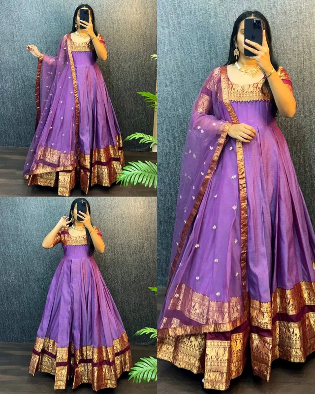 Upcoimng New Tradational Festivel Launch Gown With Dupatta
- 2XL, Mauve