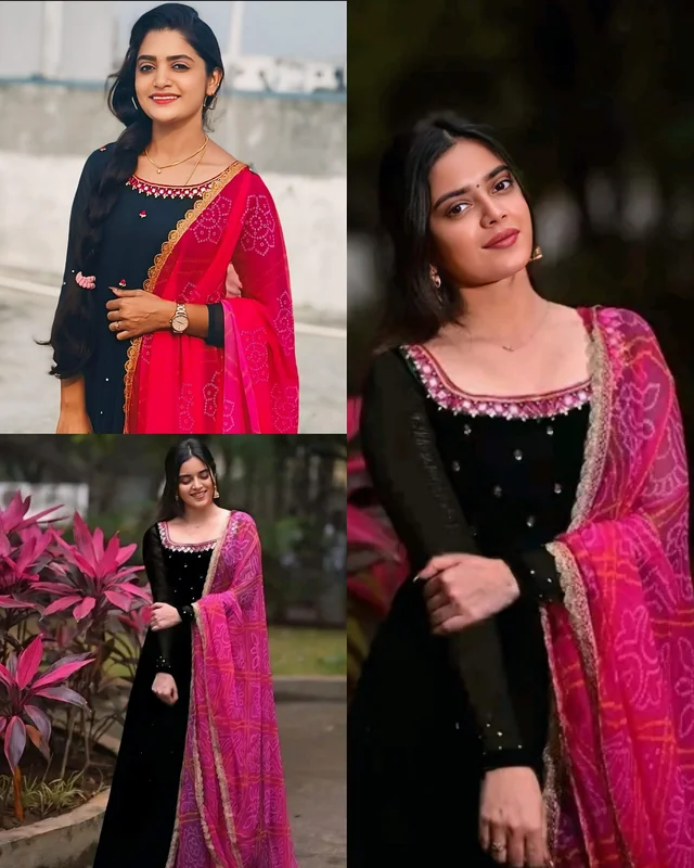 Uniquely Embriodry designed with full sleeves And Full Cut Dupatta . It is giving perfect stylish look for this season - Black, 3XL