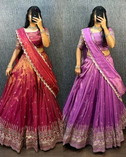 FESTIVEL LEHENGA ORIGINAL SOUTH TISSUE WITH EMBROIDERY & SEQUENCE WORK - 2XL, Stiletto