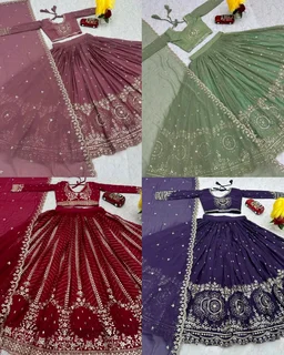 Grand Wedding Embroidered Lehenga Choli - XL, Maroon 3rd