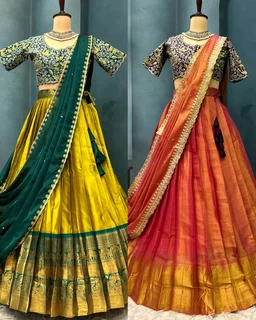 Ready to Wear Premium Quality Pure Kanjivaram silk full stiched Lehenga - 3XL, Pink