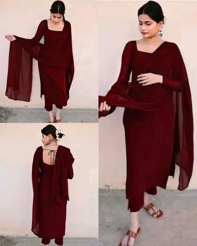 Beautiful Women Kurta Sets - Maroon, M