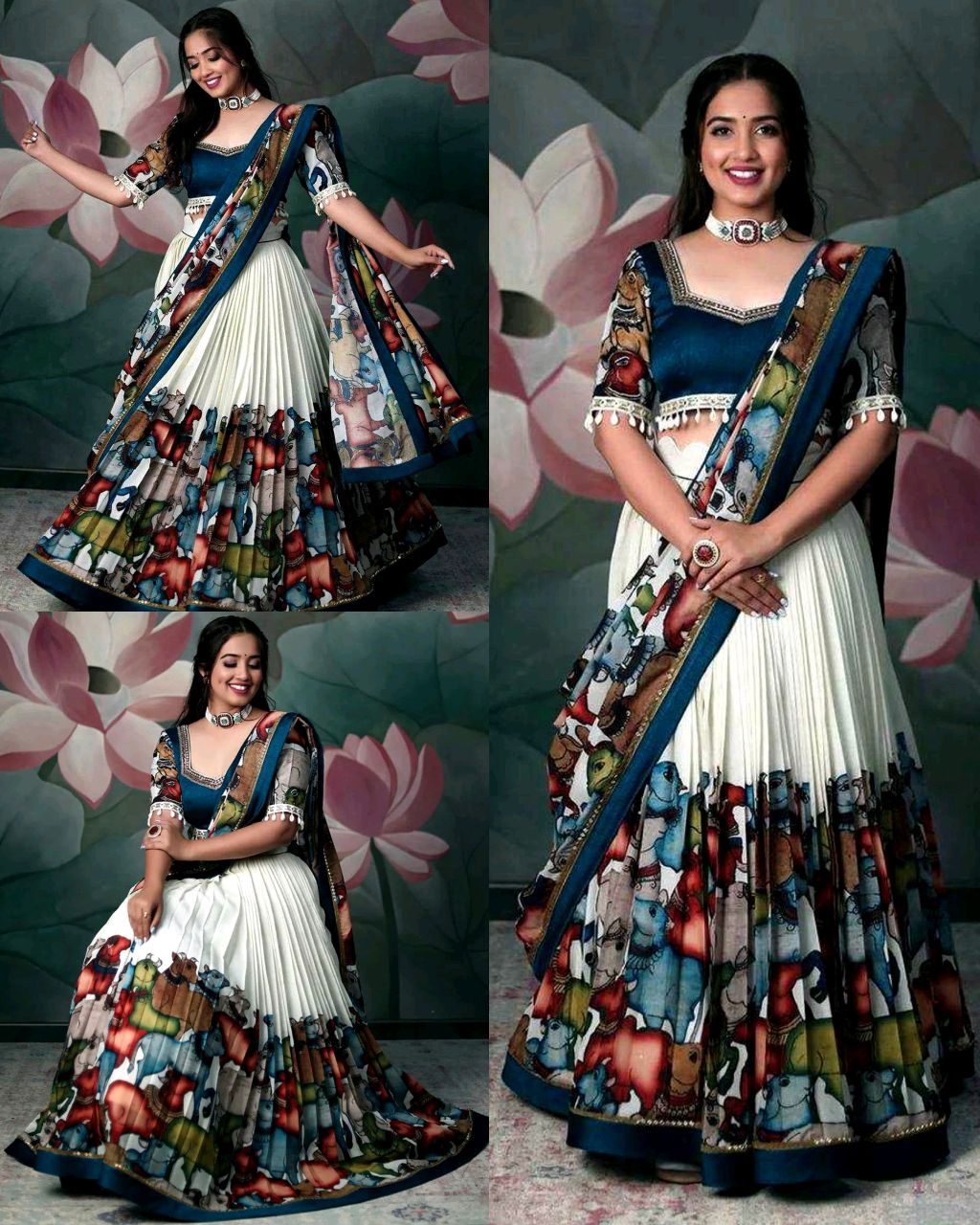 Trendy Kalamkari Lehenga for Women - Maroon