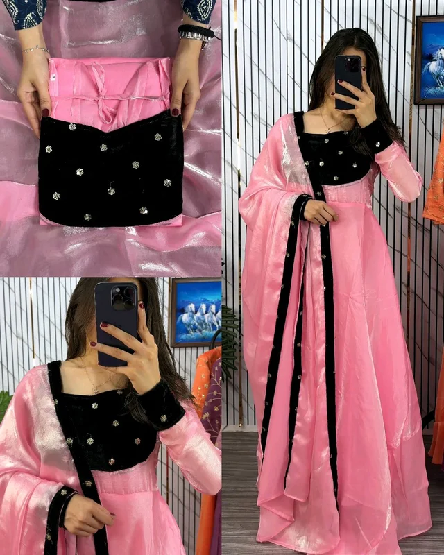 Super Trendy Beautiful GOWN+ DUPTTA😍 - XL, Cafe Royale