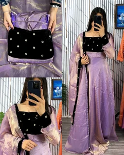 Super Trendy Beautiful GOWN+ DUPTTA😍 - 2XL, Carnation Pink