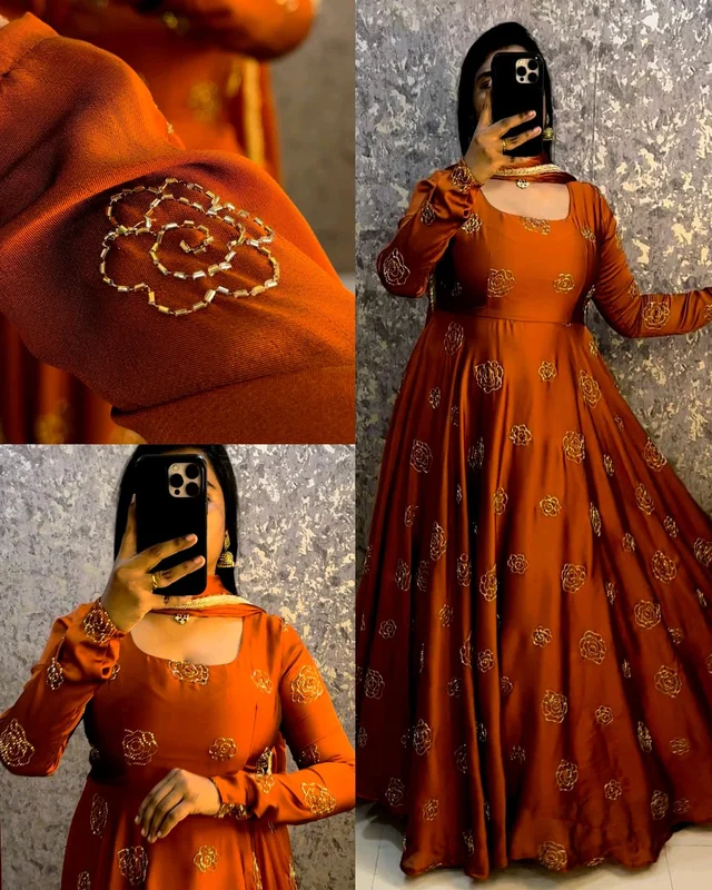 Trendy Own the Festive Spotlight with Mint Elegance - L, Orange