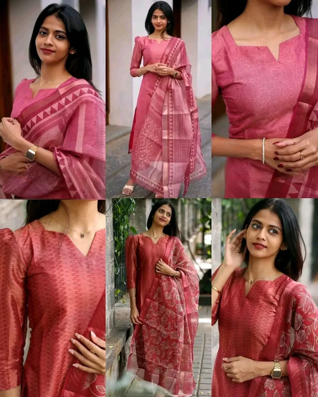 Beautiful Women’s Attractive Kurta Set - L, Apple Blossom