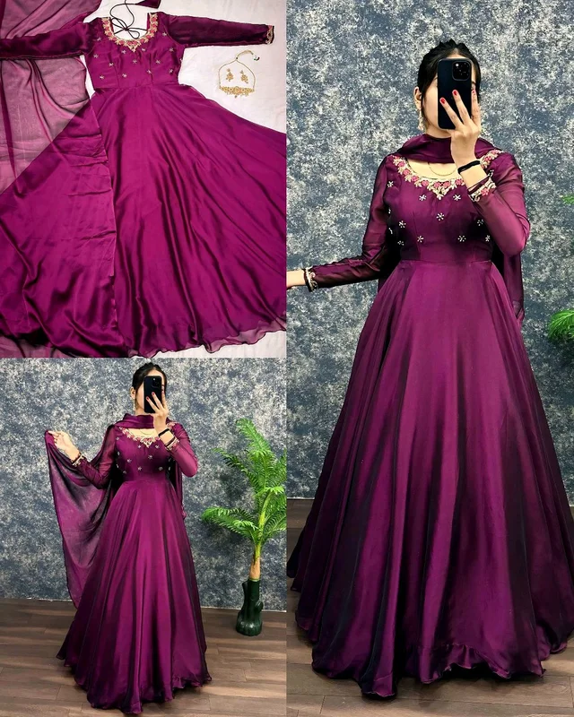 Stylish Trendy Beautiful Gown With Dupatta
- 2XL, Orange Roughy