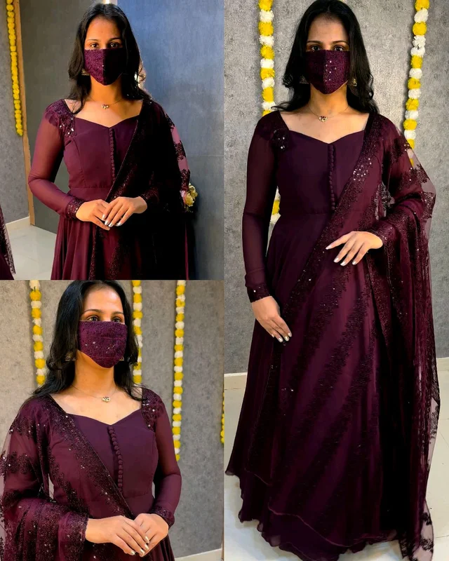 Trendy Launching This Beautiful Gown with attractive Dupatta
- XL, Red