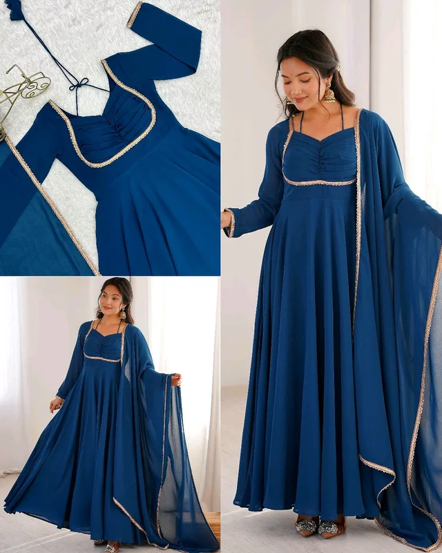 Trendy Beautiful Anarkalis Full Set - 2XL, Blue