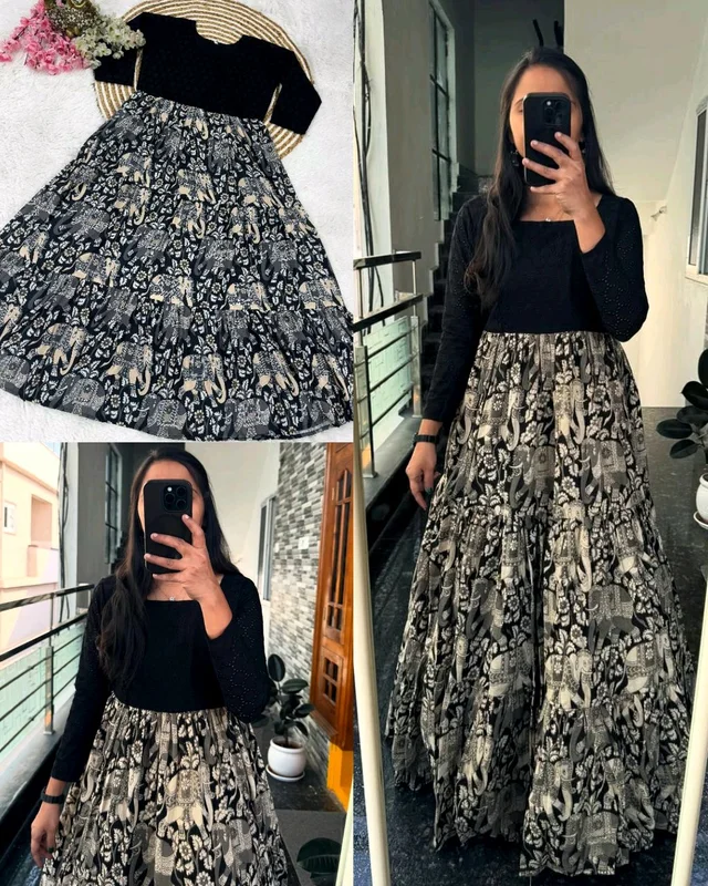 Introducing Traditional Wear Anarkali Kalamkari Print Gown
- M, Maroon