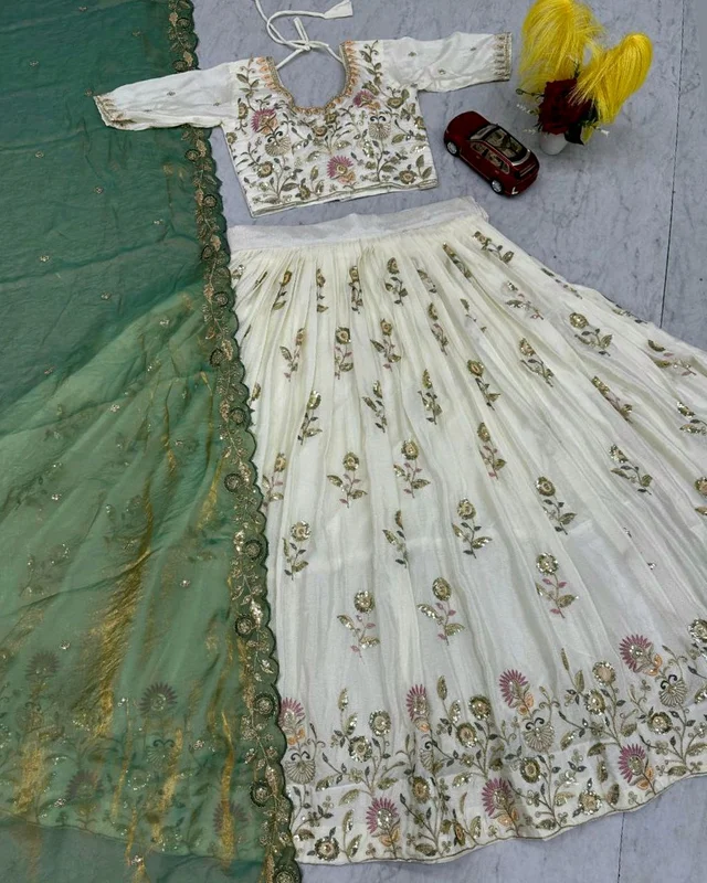 Launching Wedding wear Lehenga Choli With Cancan
- L, Green