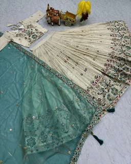 Launching Wedding wear Lehenga Choli With Cancan
- L, Green