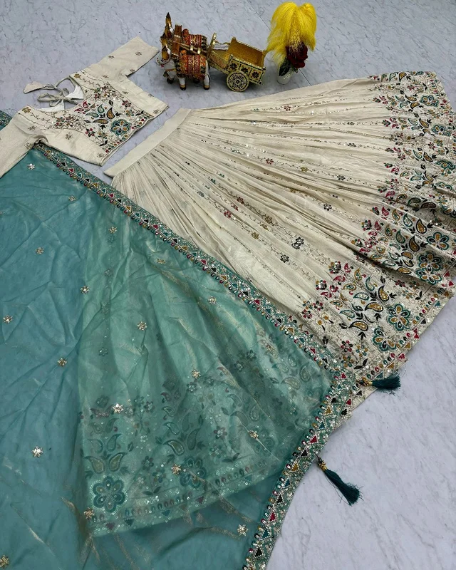 Launching Wedding wear Lehenga Choli With Cancan
- L, Green