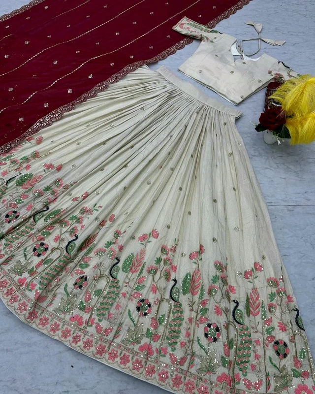 Launching Wedding wear Lehenga Choli With Cancan
- L, Maroon
