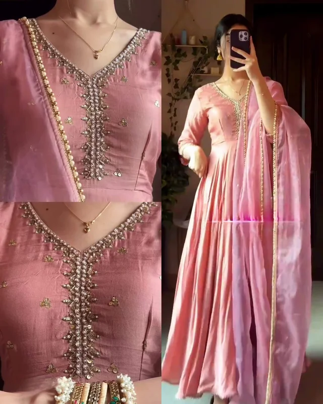 New Designer Party Gown Pent & Dupatta Set - M