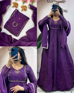Beautiful Designer Ethnic Gown With Dupatta - L, Totem Pole