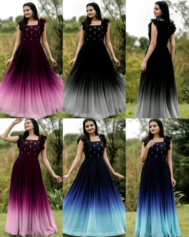 Trendy Graceful Women Gowns - 2XL, Black