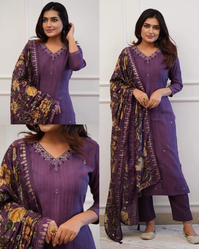 Mark A Change In Your Wardrobe By Wearing Our Exclusive Range Of Suit Sets - Purple, L